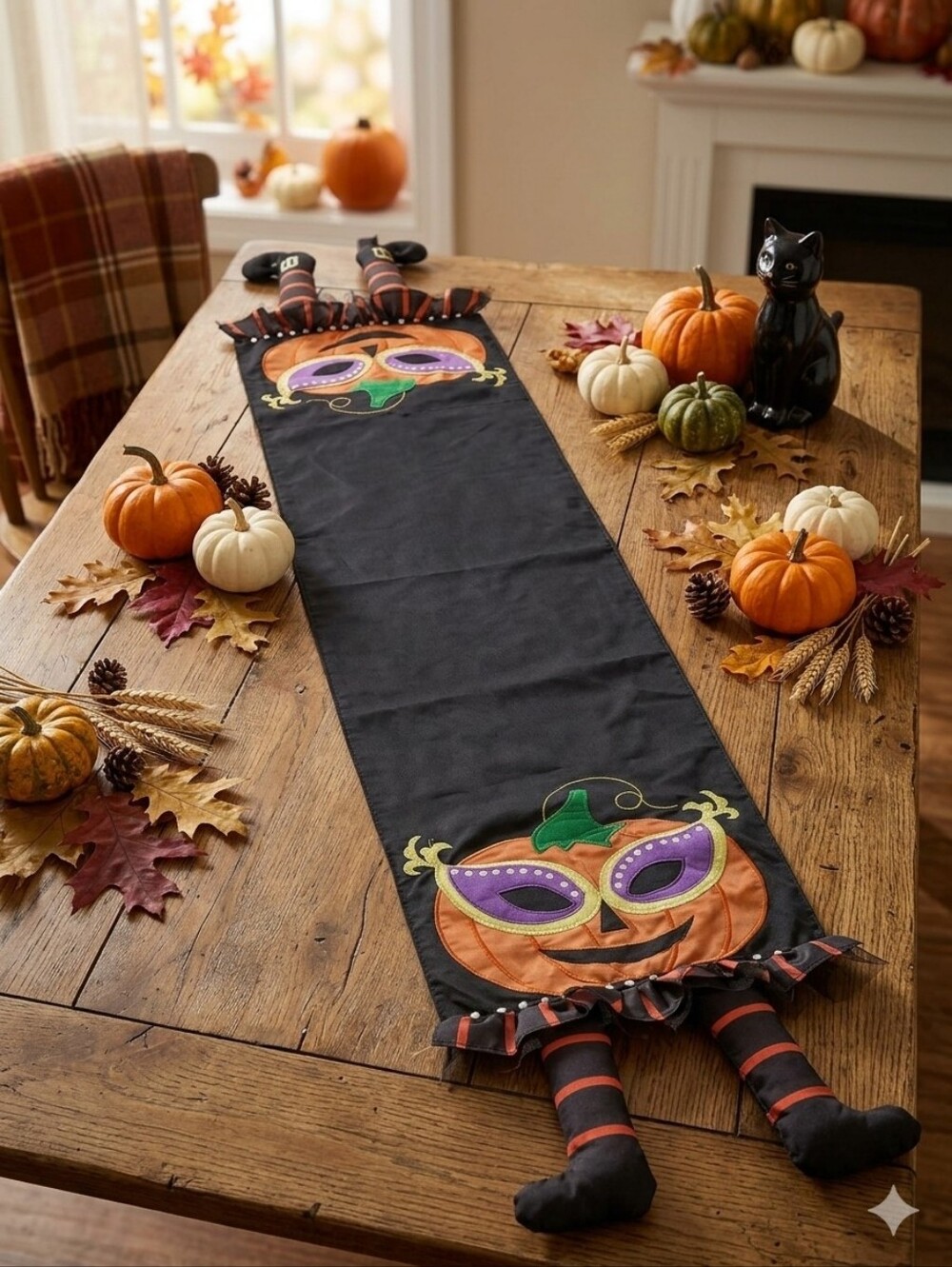 Halloween Pumpkin Table Runner